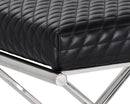 Sunpan Elena Ottoman - Black Leather