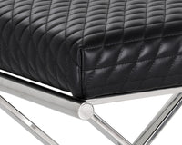 Sunpan Elena Ottoman - Black Leather
