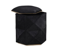 Sunpan Ashanti Storage Ottoman - Gold And  Black/Silver And Grey