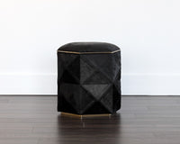 Sunpan Ashanti Storage Ottoman - Gold And  Black/Silver And Grey