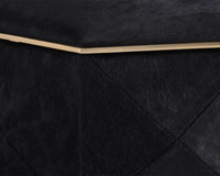 Sunpan Ashanti Storage Ottoman - Gold And  Black/Silver And Grey
