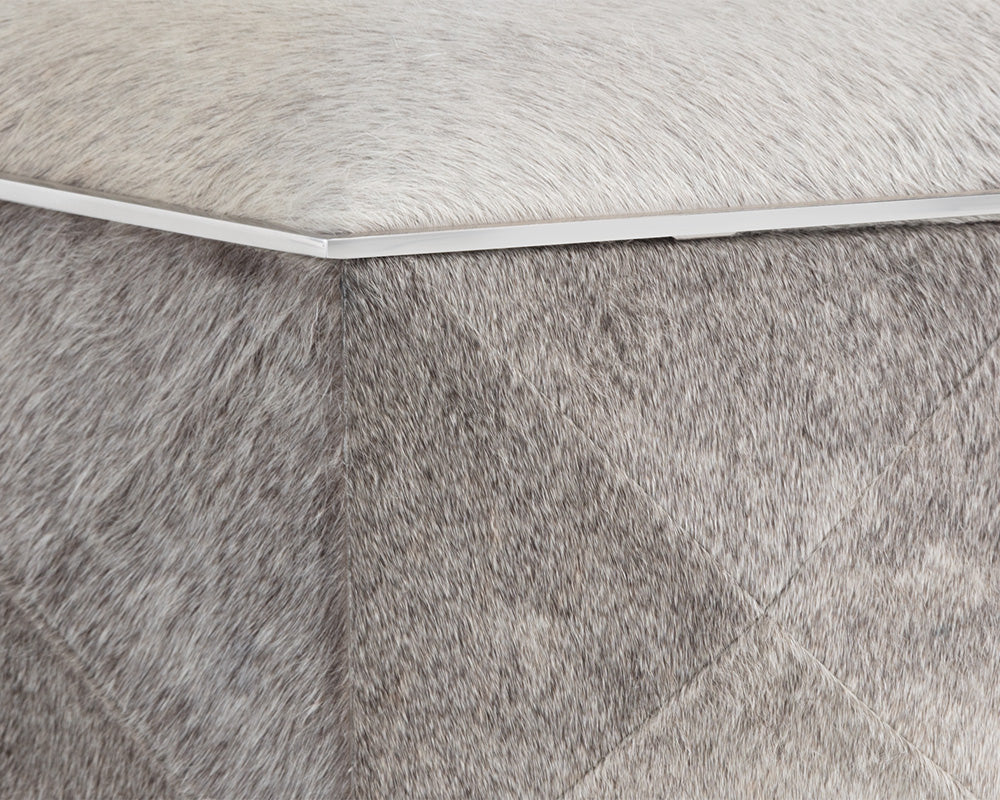 Sunpan Ashanti Storage Ottoman - Gold And  Black/Silver And Grey