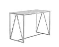 Sunpan Abel Counter Table in Stainless Steel and White Marble