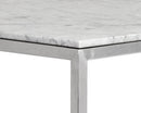 Sunpan Abel Counter Table in Stainless Steel and White Marble