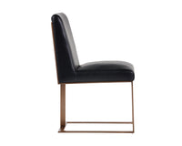 Sunpan Dean Dining Chair - Antique Brass - Cantina Black/Cantina White