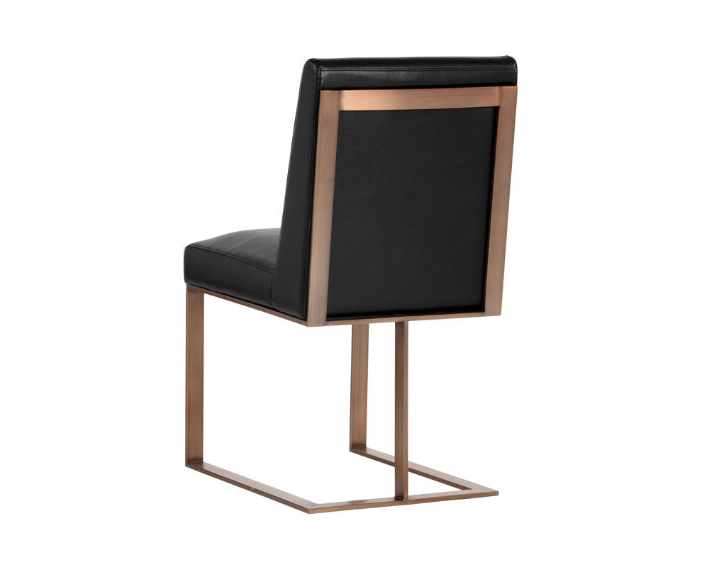 Sunpan Dean Dining Chair - Antique Brass - Cantina Black/Cantina White