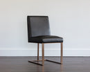 Sunpan Dean Dining Chair - Antique Brass - Cantina Black/Cantina White