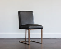 Sunpan Dean Dining Chair - Antique Brass - Cantina Black/Cantina White