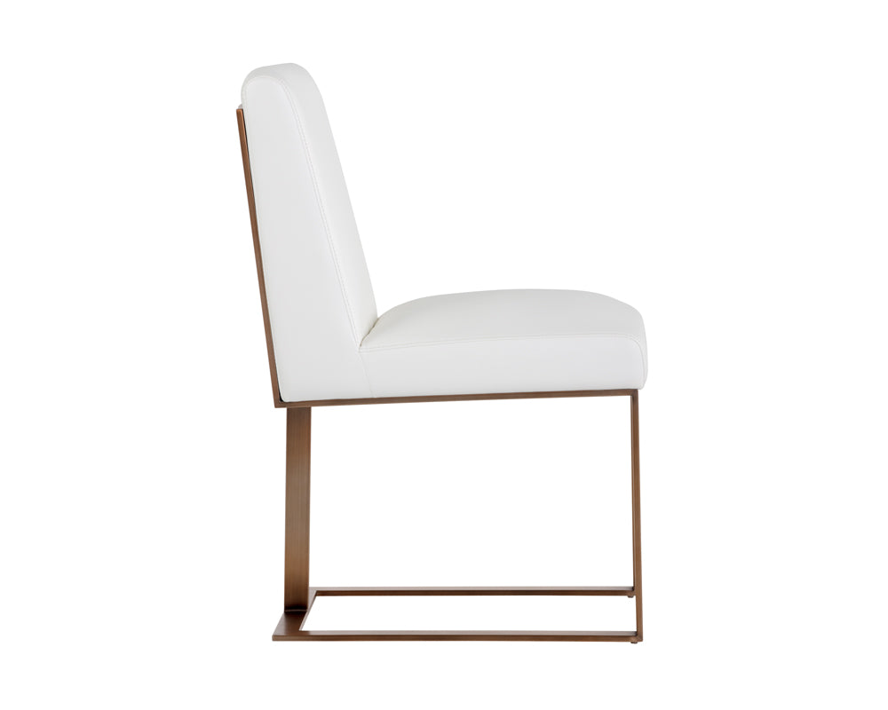 Sunpan Dean Dining Chair - Antique Brass - Cantina Black/Cantina White