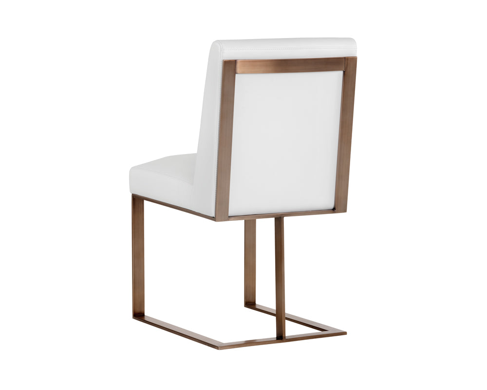 Sunpan Dean Dining Chair - Antique Brass - Cantina Black/Cantina White