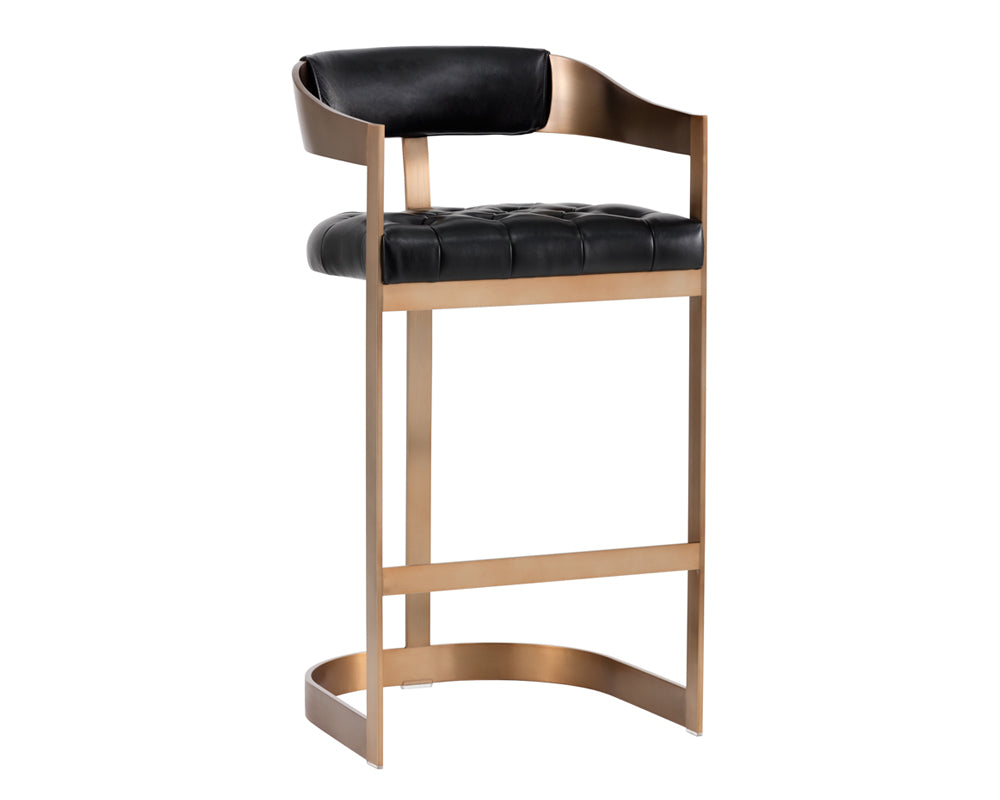 Sunpan Beaumont Barstool - Antique Brass - Cantina Black