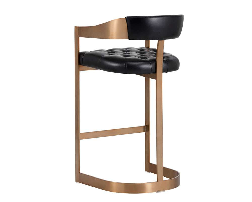 Sunpan Beaumont Barstool - Antique Brass - Cantina Black