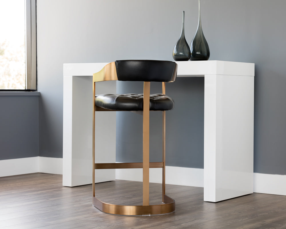 Sunpan Beaumont Barstool - Antique Brass - Cantina Black