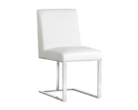 Sunpan Dean Dining Chair - Stainless Steel - Cantina Black/Magnetite/White