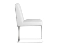 Sunpan Dean Dining Chair - Stainless Steel - Cantina Black/Magnetite/White