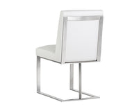 Sunpan Dean Dining Chair - Stainless Steel - Cantina Black/Magnetite/White