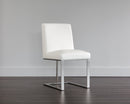 Sunpan Dean Dining Chair - Stainless Steel - Cantina Black/Magnetite/White