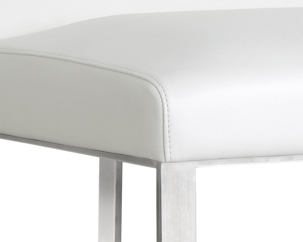 Sunpan Dean Dining Chair - Stainless Steel - Cantina Black/Magnetite/White