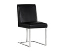Sunpan Dean Dining Chair - Stainless Steel - Cantina Black/Magnetite/White