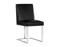 Sunpan Dean Dining Chair - Stainless Steel - Cantina Black/Magnetite/White