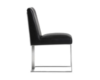 Sunpan Dean Dining Chair - Stainless Steel - Cantina Black/Magnetite/White