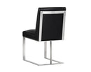 Sunpan Dean Dining Chair - Stainless Steel - Cantina Black/Magnetite/White