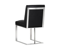 Sunpan Dean Dining Chair - Stainless Steel - Cantina Black/Magnetite/White
