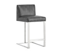 Sunpan Dean Counter Stool - Stainless Steel - Cantina Black/Magnetite/White