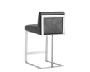 Sunpan Dean Counter Stool - Stainless Steel - Cantina Black/Magnetite/White