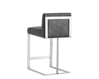 Sunpan Dean Counter Stool - Stainless Steel - Cantina Black/Magnetite/White