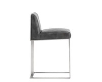 Sunpan Dean Counter Stool - Stainless Steel - Cantina Black/Magnetite/White