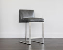 Sunpan Dean Counter Stool - Stainless Steel - Cantina Black/Magnetite/White