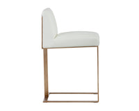 Sunpan Dean Counter Stool In Antique Brass And Cantina Black/White