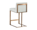 Sunpan Dean Counter Stool In Antique Brass And Cantina Black/White