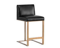 Sunpan Dean Counter Stool In Antique Brass And Cantina Black/White