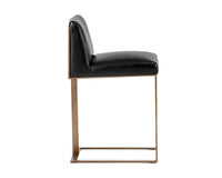 Sunpan Dean Counter Stool In Antique Brass And Cantina Black/White