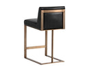 Sunpan Dean Counter Stool In Antique Brass And Cantina Black/White