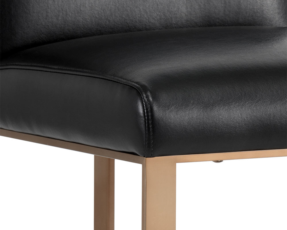 Sunpan Dean Counter Stool In Antique Brass And Cantina Black/White