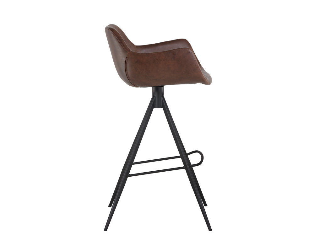 Sunpan Owen Swivel Barstool in Hearthstone Brown/Town Grey