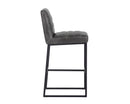 SUNPAN Spyros Barstool in Coal Black/Havana Dark Brown/Overcast Grey