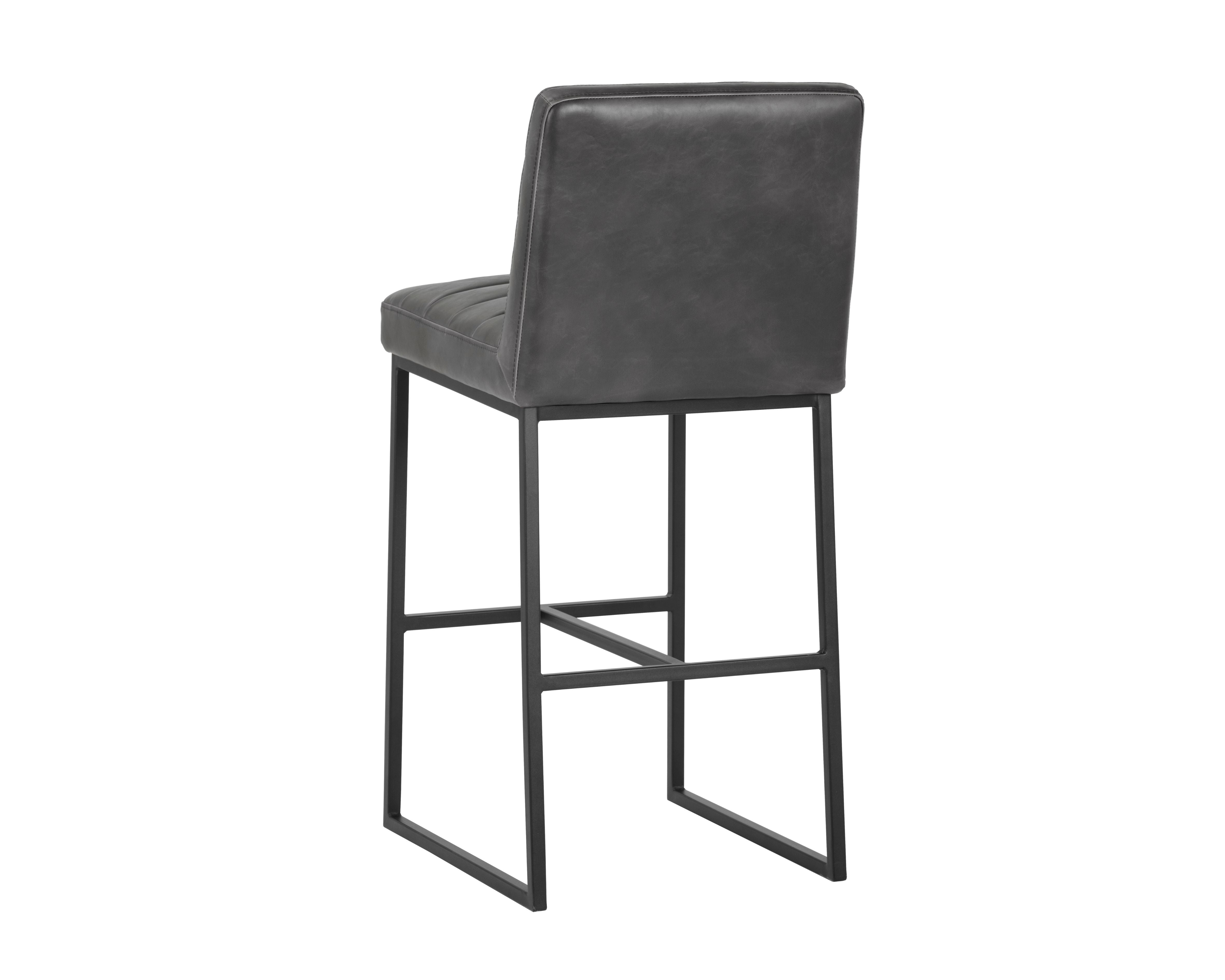SUNPAN Spyros Barstool in Coal Black/Havana Dark Brown/Overcast Grey