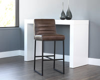 Sunpan Owen Swivel Barstool in Hearthstone Brown/Town Grey