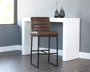 SUNPAN Spyros Barstool in Coal Black/Havana Dark Brown/Overcast Grey