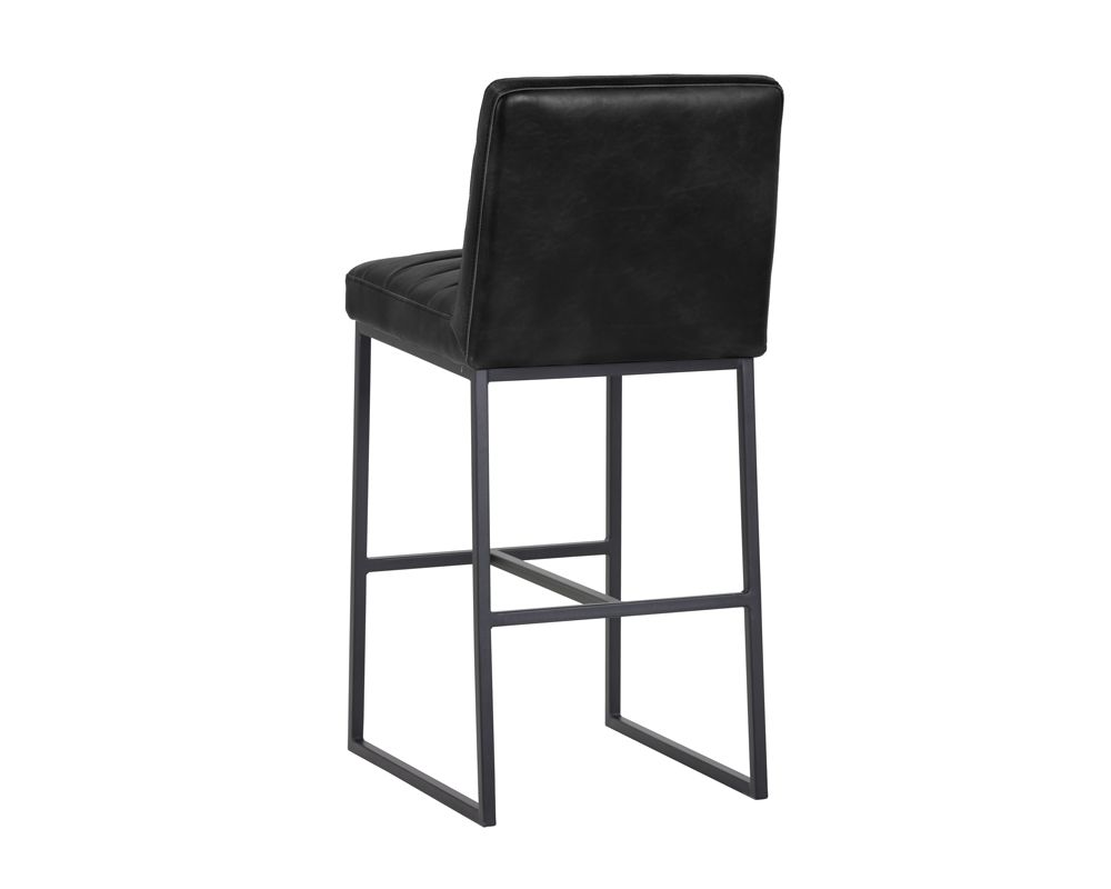 SUNPAN Spyros Barstool in Coal Black/Havana Dark Brown/Overcast Grey