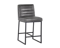 Sunpan Spyros Counter Stool - Coal Black/Havana Dark Brown/Overcast Grey