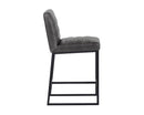 Sunpan Spyros Counter Stool - Coal Black/Havana Dark Brown/Overcast Grey