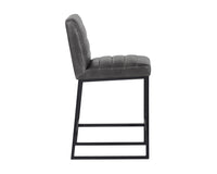 Sunpan Spyros Counter Stool - Coal Black/Havana Dark Brown/Overcast Grey