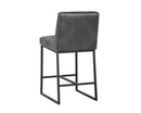 Sunpan Spyros Counter Stool - Coal Black/Havana Dark Brown/Overcast Grey