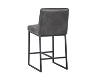 Sunpan Spyros Counter Stool - Coal Black/Havana Dark Brown/Overcast Grey