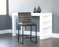 Sunpan Spyros Counter Stool - Coal Black/Havana Dark Brown/Overcast Grey